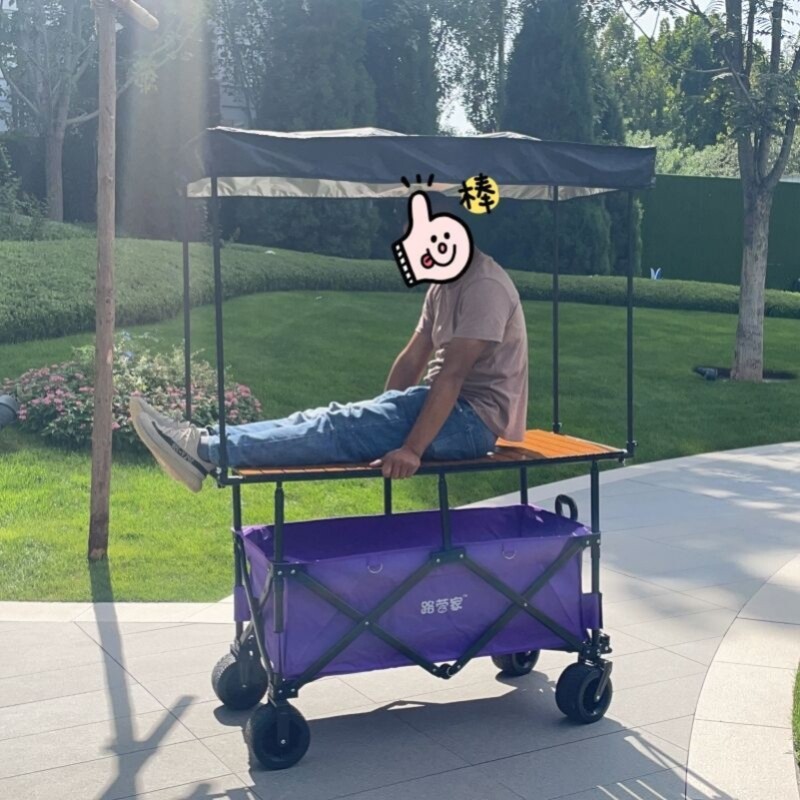 小吃车摆摊推车脆皮烤肠可折叠超大三明治可升降小拉车推拉车公园