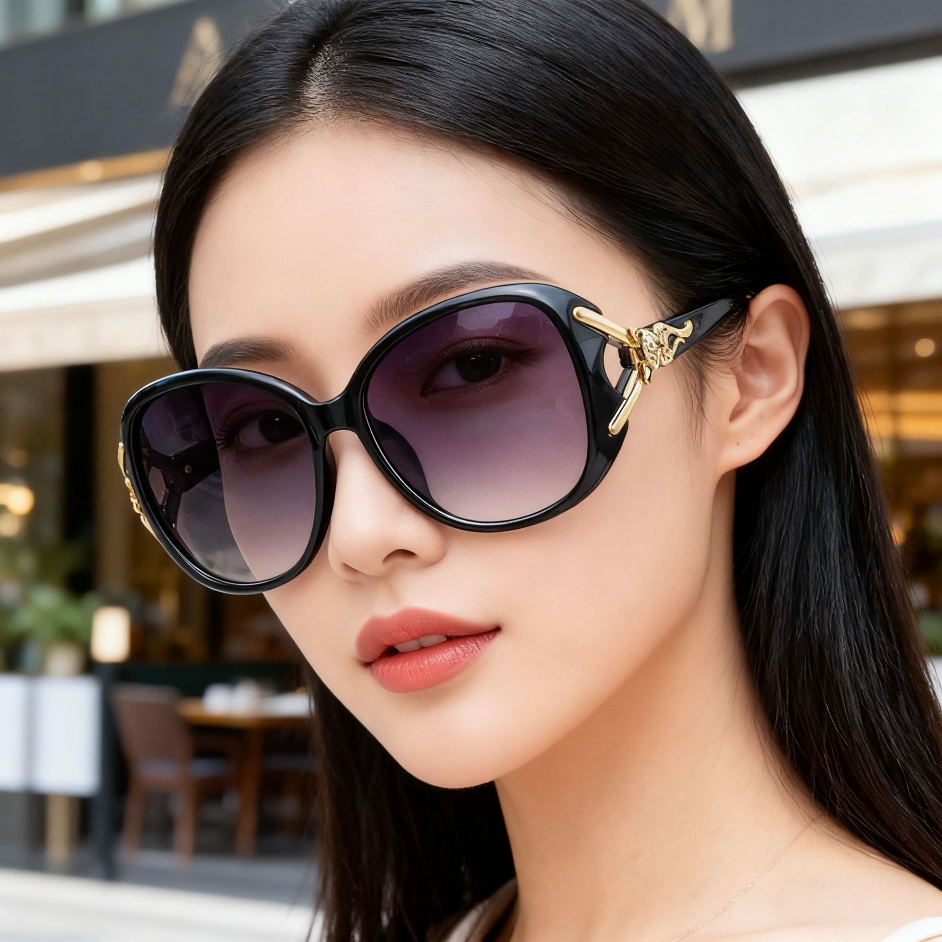 新款狐狸头大框潮流女士墨镜