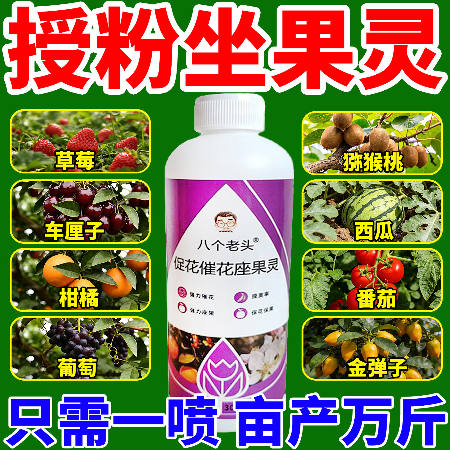授粉座果精西瓜李子猕猴桃授粉花粉专用药果树樱桃车厘子授粉神器