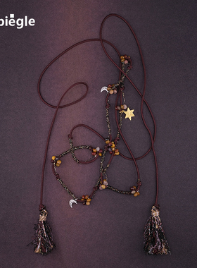 Espiegle【新品】三文鱼与白天的眼睛系列flori流苏编织超长项链