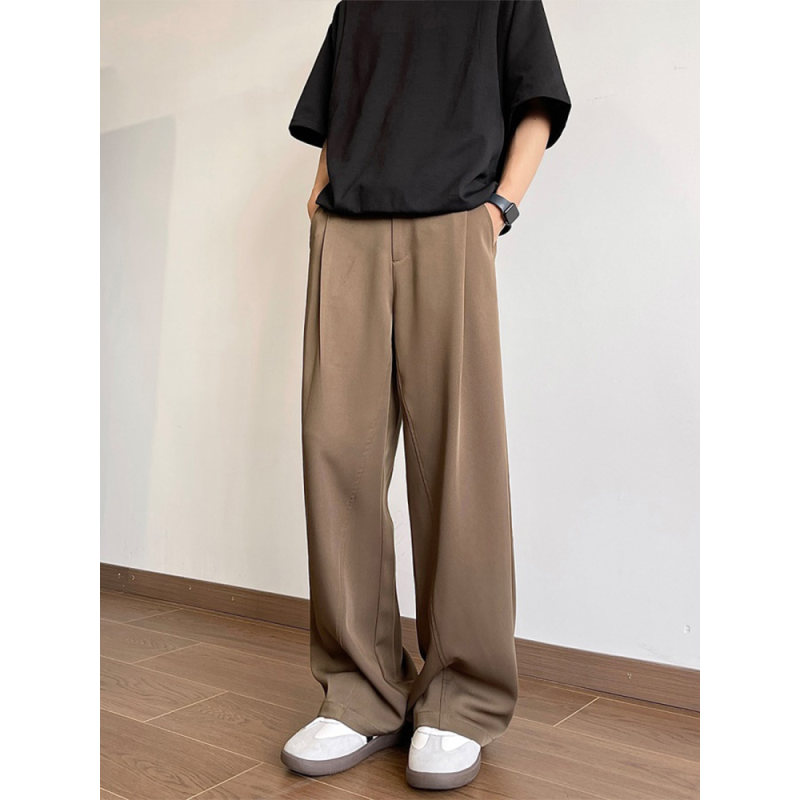 意式那不勒斯卡其西装裤男