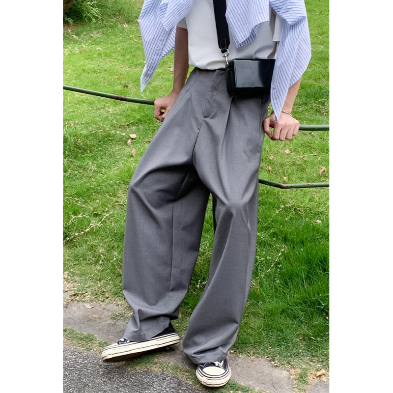 那不勒斯灰色休闲西裤男