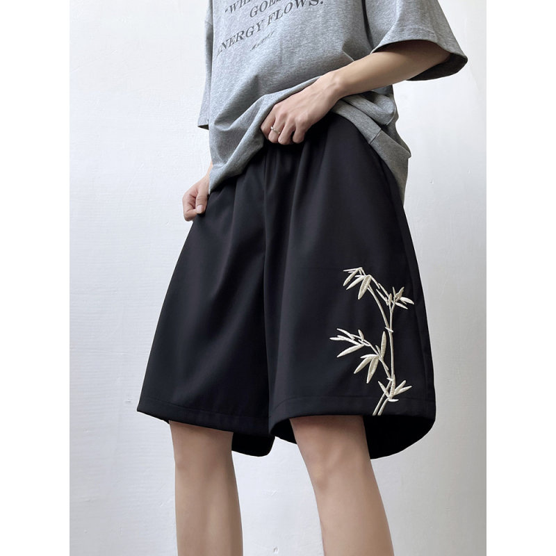 新中式男装短裤中国风西裤