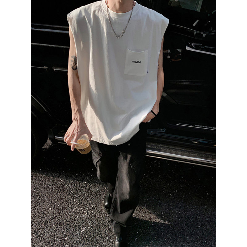 纯棉无袖短袖t恤夏季运动篮球