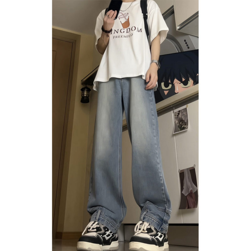 反穿主义倒装牛仔裤男设计感