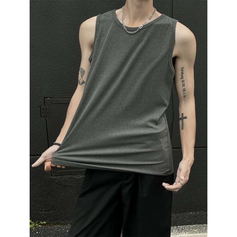 美式健身条纹背心男款纯棉