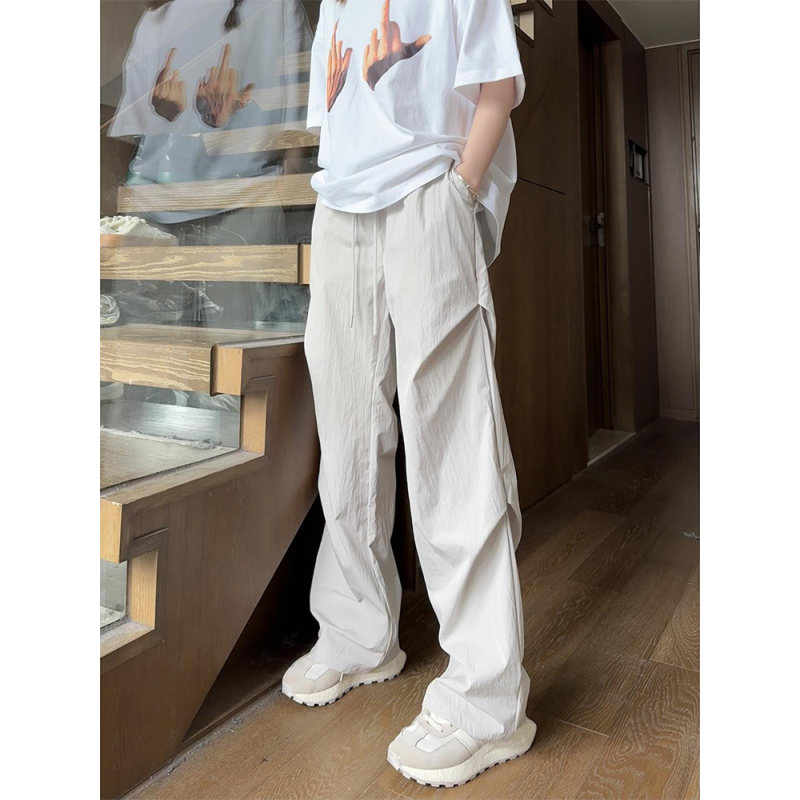 美式复古伞兵裤子男夏