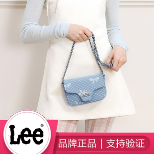 Lee女蕾丝牛仔单肩包斜挎链条包高级感精致迷你小包