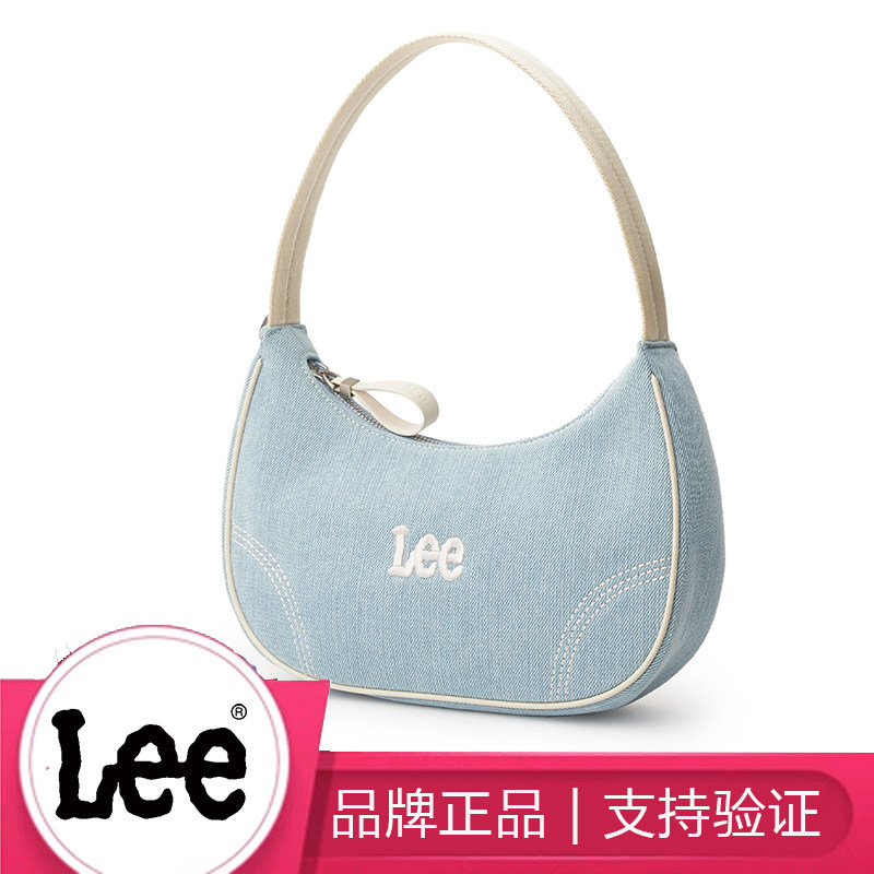 Lee 女牛仔帆布腋下包单肩手提月牙包新月通勤包饺子包图片