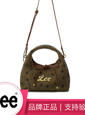 Lee秋冬女格纹条纹斜挎包三角包英伦风手提通勤单肩包