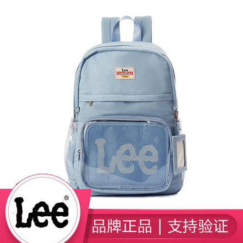 Lee牛仔帆布双肩包二次元痛包大学生吃谷人书包高中初中生书包