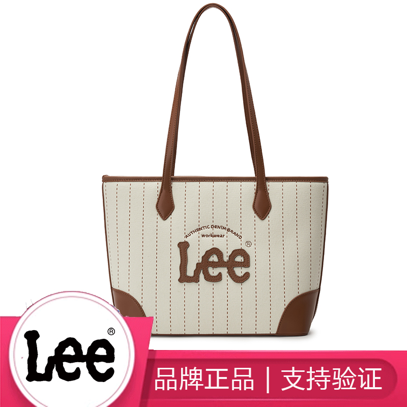 Lee牛仔帆布托特包女大容量通勤包单肩手拎包大学生上课包