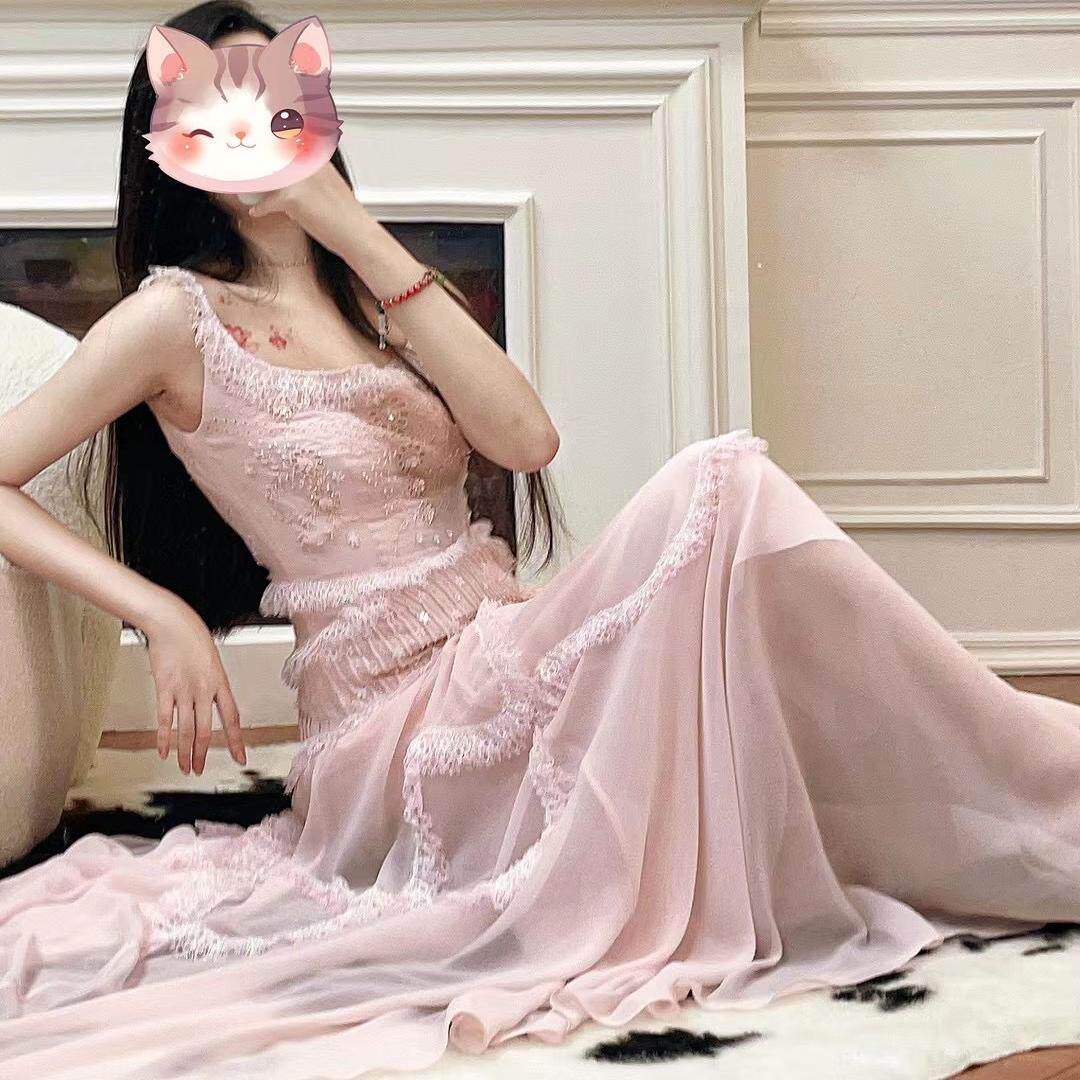 度假轻薄高定仙女手工长裙