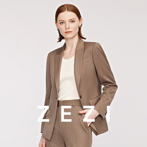 zezi精纺100羊毛西装职业套装女