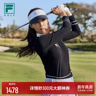 新款 2025冬季 高尔夫运动假两件套头毛衣 斐乐官方女子编织衫 FILA