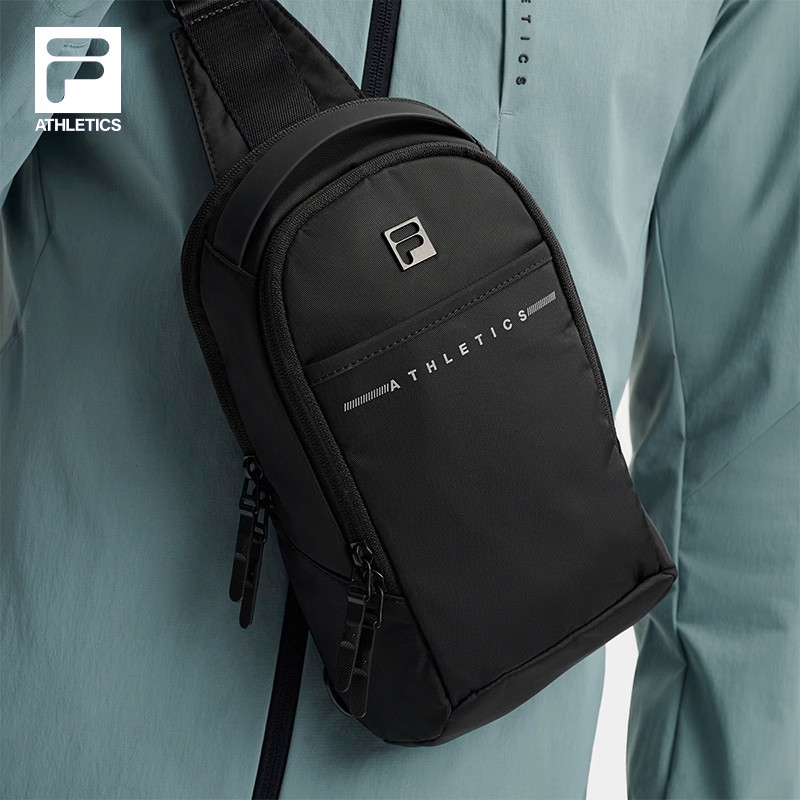 FILA 斐乐官方男子包胸包健身多隔层随身包斜跨通勤休闲单肩包包