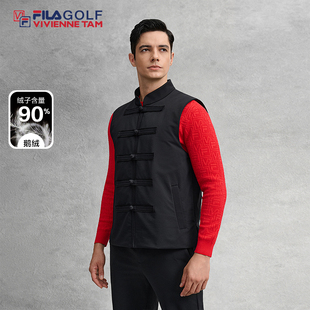 FILA斐乐高尔夫VIVIENNE TAM新年联名新中式羽绒马甲太空茧中式结