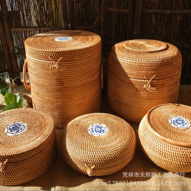 高端茶叶礼盒 藤编茶叶盒收纳盒 藤编茶叶罐 藤编普洱茶盒