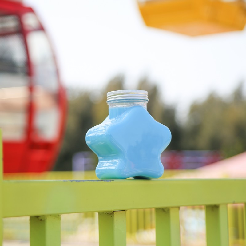 星星奶茶杯子一次性带盖PET塑料瓶420ml外卖饮料瓶饮品桶装网红