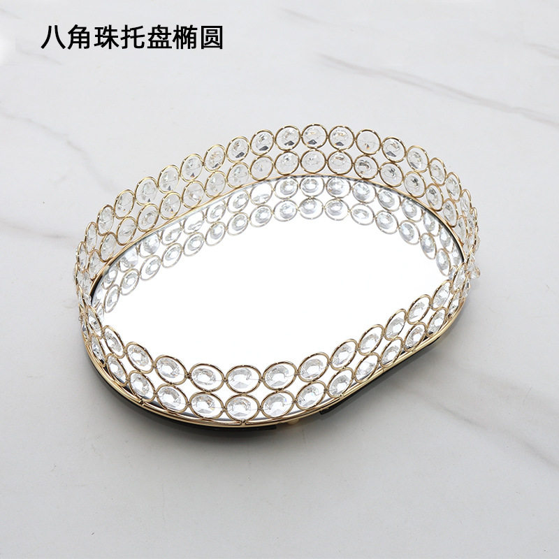 法式高端甜品台生日蛋糕婚礼派对托盘小摆盘摆架装饰水晶展示架台