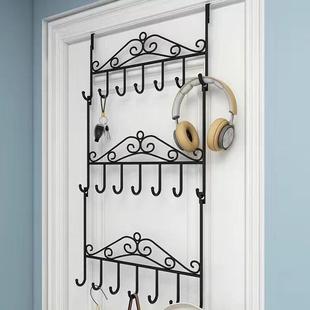 门后挂钩双层挂衣架三层门上背式 挂架神器免打孔浴室卧室衣服收纳