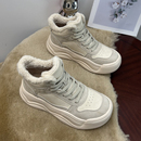 2025冬季新款欧货百搭加绒大码高帮鞋棉鞋休闲板鞋女厚底真皮保暖