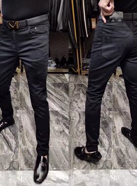 K66116春季新款男士纯黑色牛仔裤净版时尚直筒裤百搭商务休闲男裤