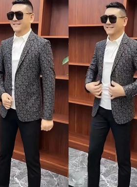 2394春季新款时尚百搭潮流西装外套潮流欧货轻奢西装男款上衣帅