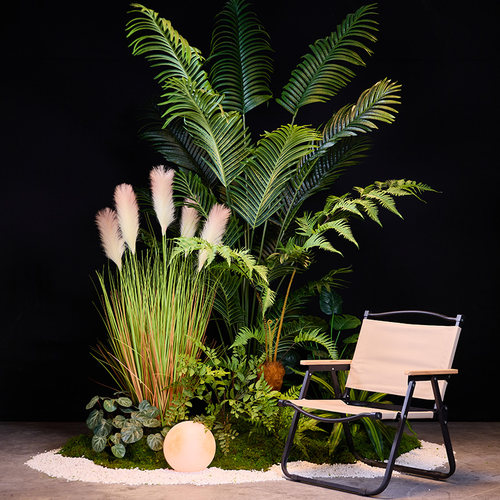 室内仿真绿植芦苇高端轻奢造景