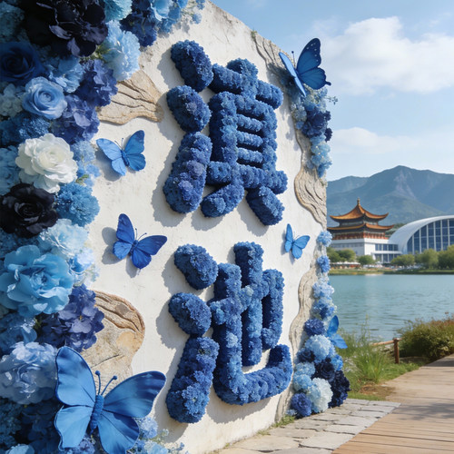 仿真花造景户外网红打卡花墙背景墙面假玫瑰花装饰拍照道具布置