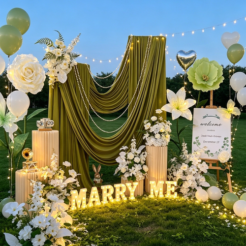 仿真花求婚布置室内户外场景假花婚礼装饰花订婚花艺摆件婚庆道具