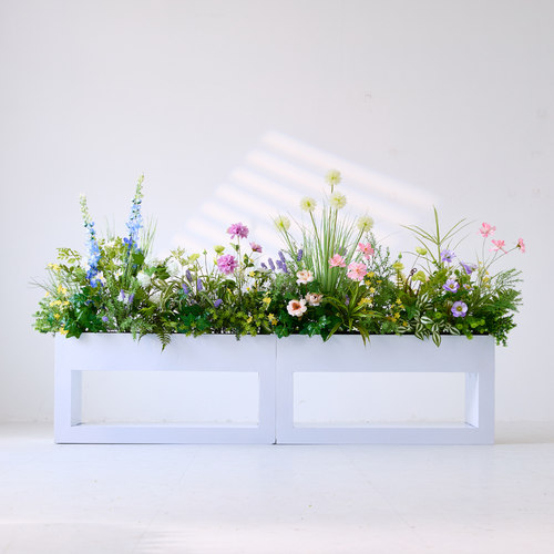 商场餐厅仿真绿植花排隔断装饰