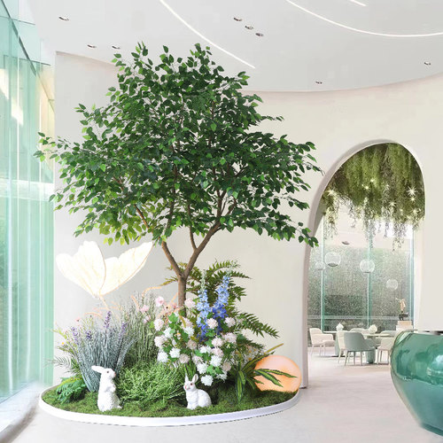 网红假花树仿真树造景仿生绿植橱窗装饰商场酒店室内景观植物造景