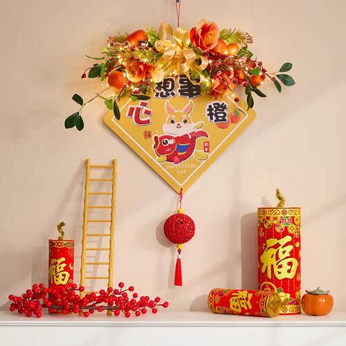 2026新年装饰品入户门挂饰墙面花环挂件拍照道具春节氛围场景布置