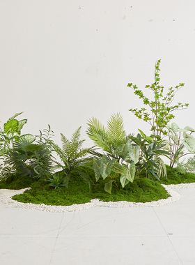 彷真绿色植物造景高端轻奢微景观室内庭院彷生假植物落地摆件装饰