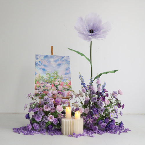 紫色仿真花艺摆件假花