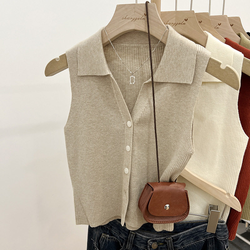 夏季别致冰丝针织polo翻