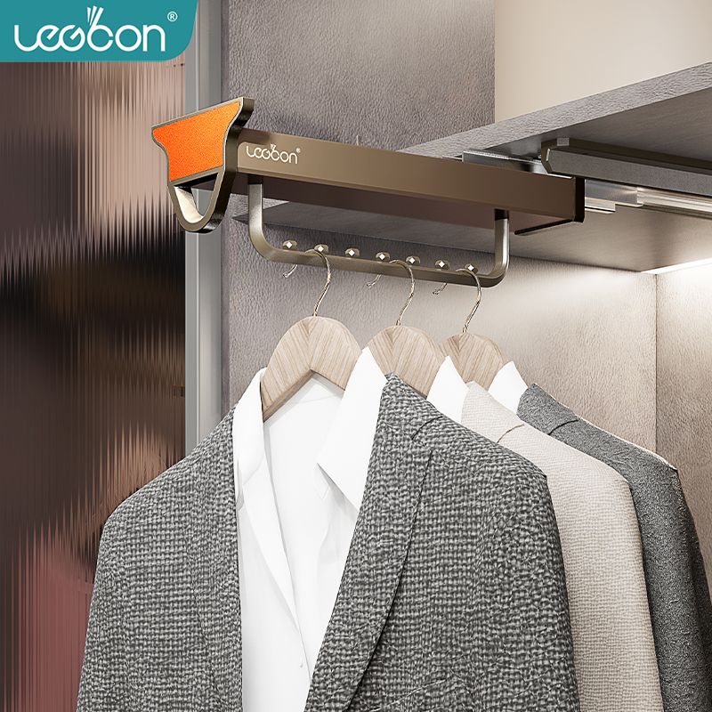 乐格邦挂衣杆顶装挂衣器竖纵向衣橱横杆衣通抽拉式挂衣杆伸缩衣架