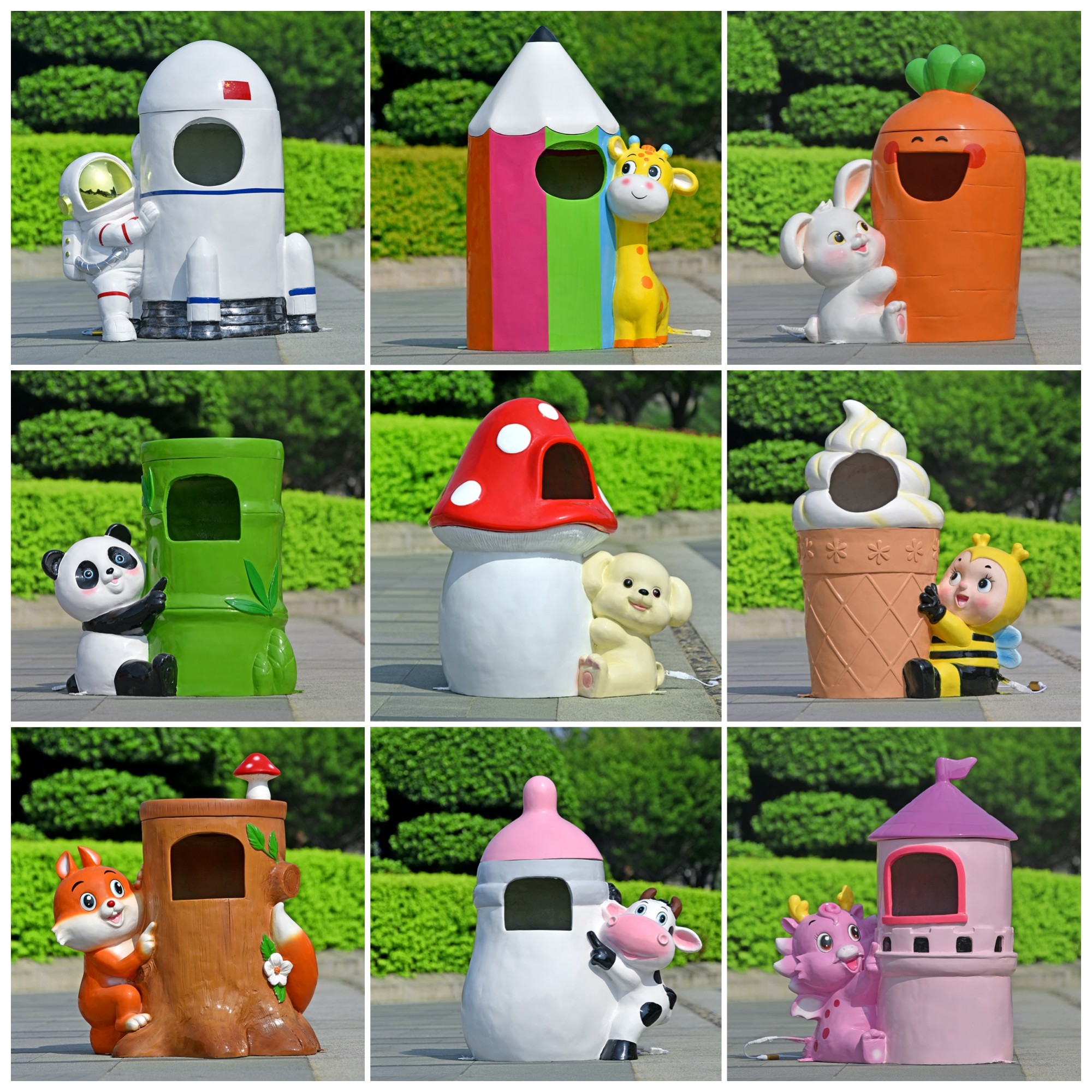 卡通户外玻璃钢动物垃圾桶雕塑果皮箱分类摆件园林景区幼儿园装饰,家居饰品,户外/庭院摆件,淘宝优惠券,粉丝福利购,淘宝优惠卷