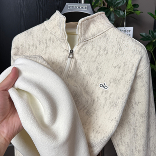 一体绒拉链半高领卫衣男冬季加绒加厚休闲针织打底衫潮流保暖上衣