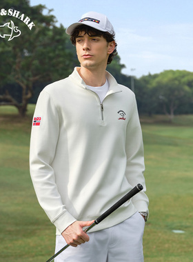 BRAVE&SHARK/勇士鲨鱼2025春秋卫衣男士长袖半高拉链立领美式复古
