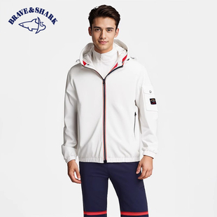 BRAVE&SHARK勇士鲨鱼夹克男25秋款 连帽宽松外套简约品牌上衣 工装