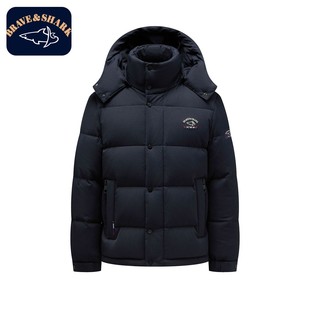 勇士鲨鱼男羽绒服白鹅绒刺绣美式加厚哑面高端商务高品质高充绒量