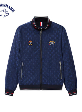 BRAVE&SHARK/勇士鲨鱼2025秋款男士立领夹克外套宽松时尚简约休闲