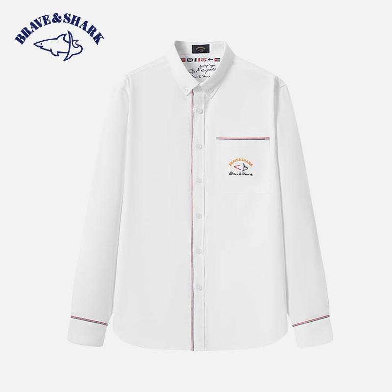 勇士鲨鱼2025新款男士长袖衬衫