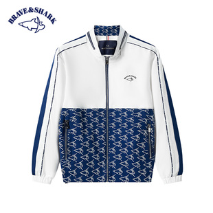 拼接夹克外套 高端品牌上衣男款 BRAVE&SHARK 勇士鲨鱼2025春秋款