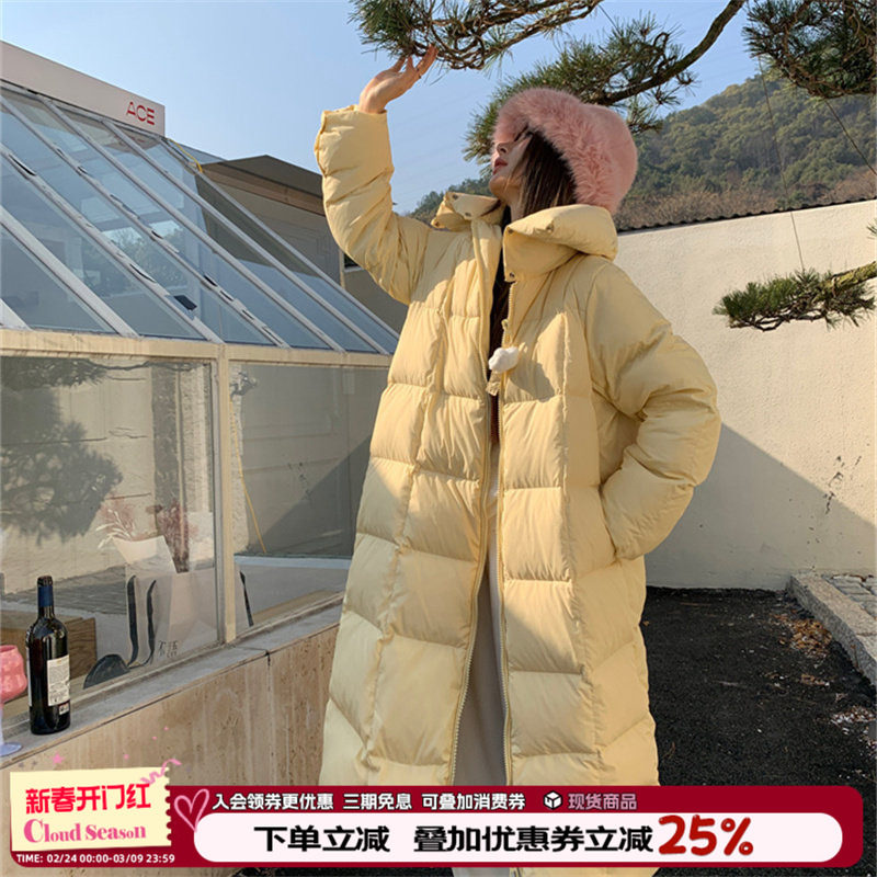 CLOUDSEASON羽绒服长款女冬季新款加厚过膝中戏小个子高级感外套