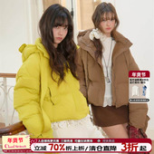 CLOUDSEASON半只熊手套羽绒外套女羽绒外套女春秋款 小个子羽绒