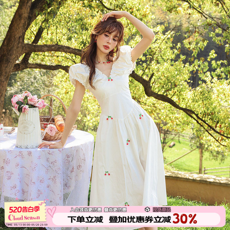 CLOUDSEASON连衣裙子女2026新款夏法式连衣裙小个子连衣裙女夏