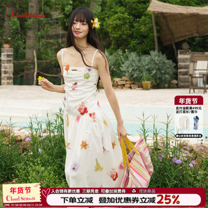 CLOUDSEASON川野百合连衣裙2026新款今年流行爆款吊带连衣裙